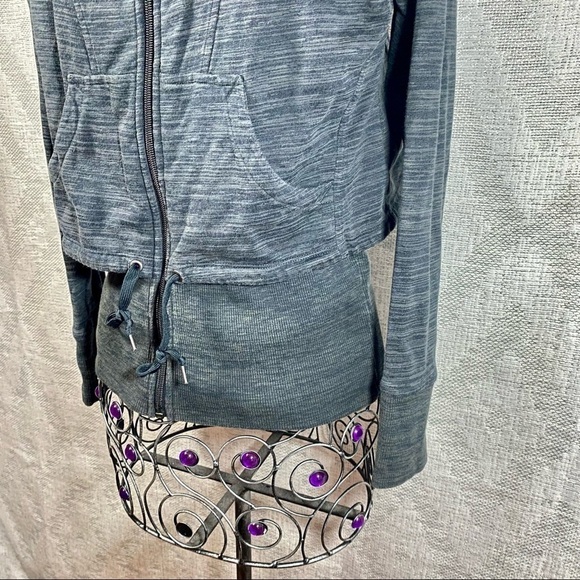 Athleta Tiger Terry grey cinched waist hoodie size S - Picture 6 of 12